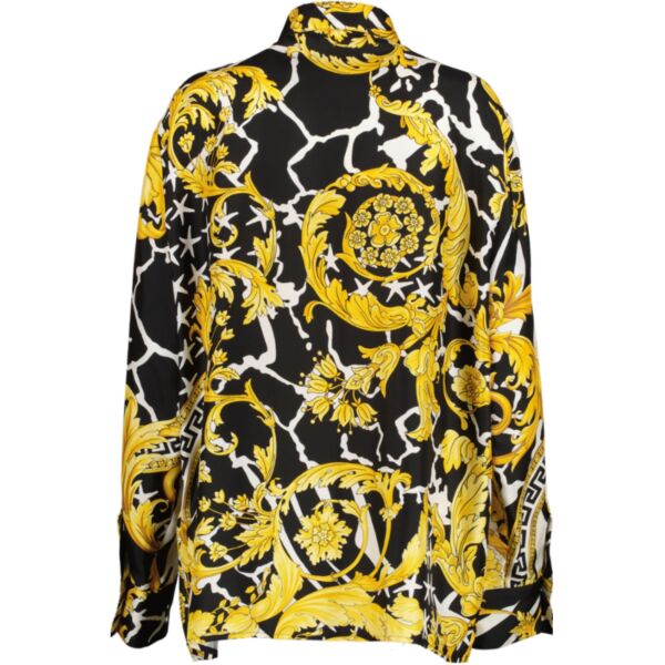 Versace Pre-Fall 2019 Black and Gold Barocco Silk Shirt - size IT46
