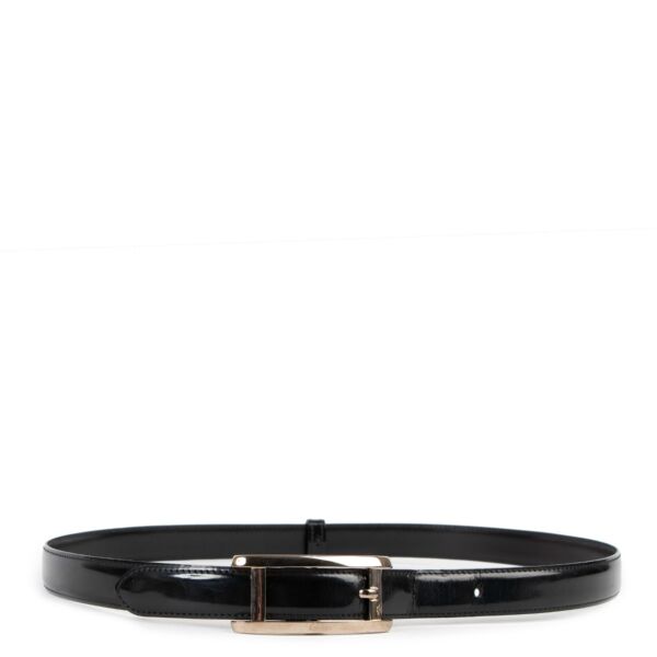 Cartier Vintage Black Patent Leather Belt - Size 75