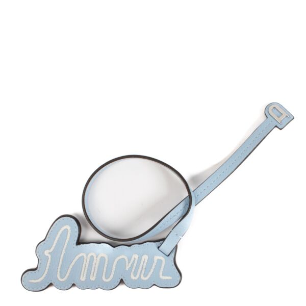 Buy authentic second hand Delvaux Blue Leather Azure Magritte l'Amour Charm at Labellov.com 
