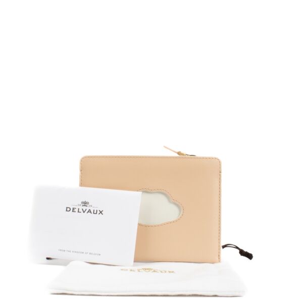 Delvaux Nude Box Calf Magritte La Corde Card Holder Wallet