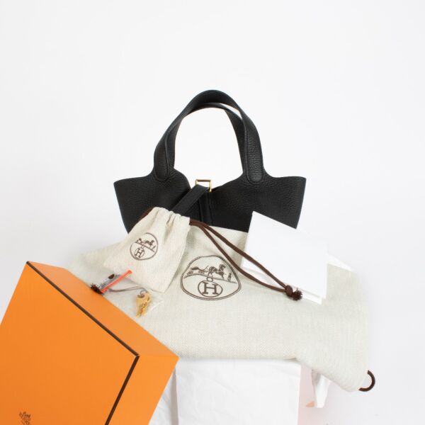 Hermès Picotin Lock 18 Black Clemence GHW 