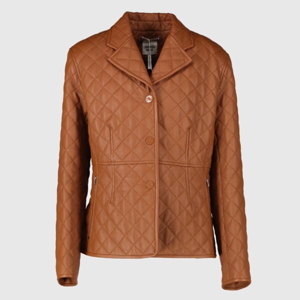 Hermès Marron Fauve Deerskin Matelasse Equestrian Jacket - Size FR42