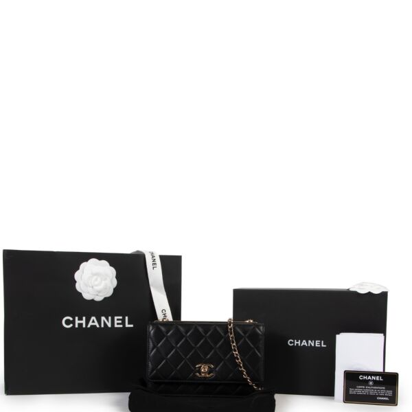 Chanel Black Lambskin Wallet On Chain 