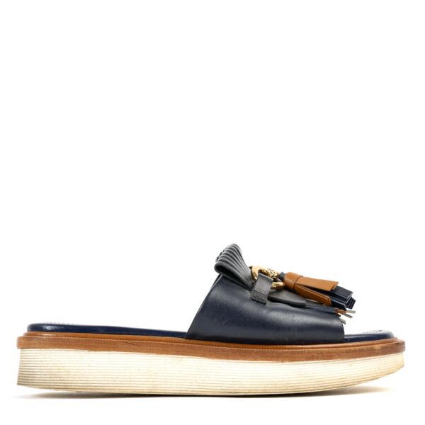 Shop safe online at Labellov in Antwerp this 100% authentic second hand Tods Blue Leather Flats - Size 37,5