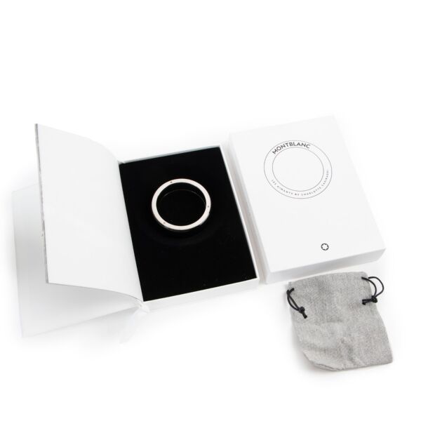 Montblanc Les Aimants by Charlotte Casiraghi Black Resin Sterling Silver Bangle Bracelet - Size 64