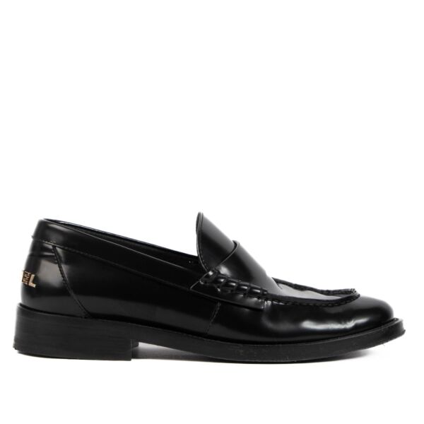 shop 100% authentic second hand Chanel Black Logo Loafers - Size 37 on Labellov.com