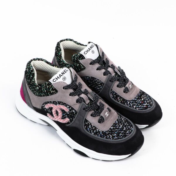 Chanel Multicolour Tweed Sneakers - Size 37,5