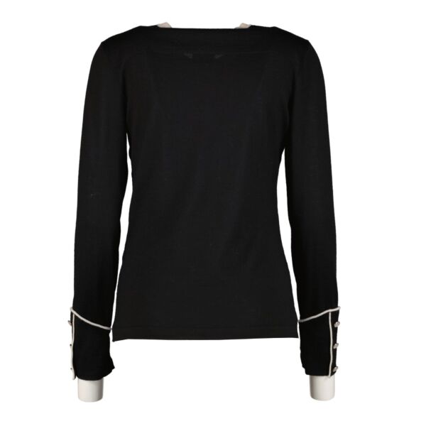 Chanel Black Cashmere Neck Tie Knitwear - Size FR40