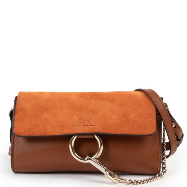 Shop authentic second hand designer Chloé Mini Faye Tabacco Brown Crossbody Bag at Labellov