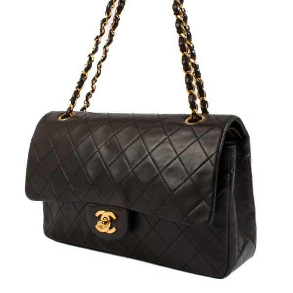 Chanel Vintage Dark Brown Lambskin Medium Classic Flap Bag