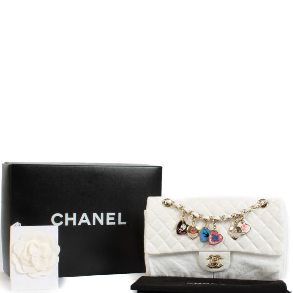 Chanel White Quilted Medium Valentine Flap Bag