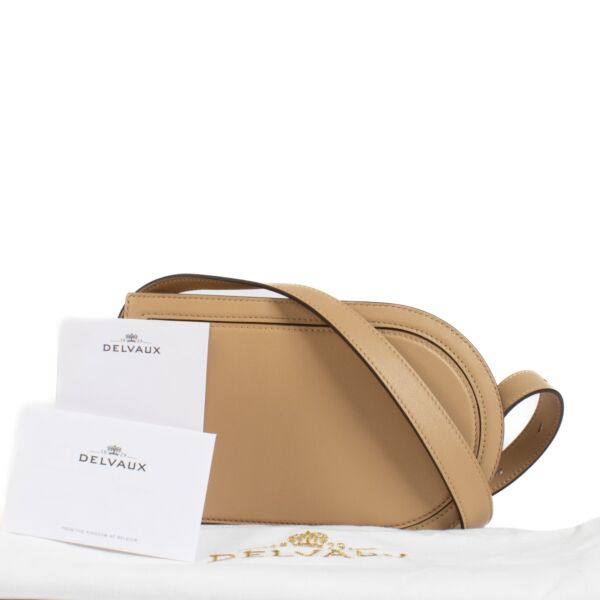 Delvaux Latte Zele Calf Leather Pin Cross Over Bag