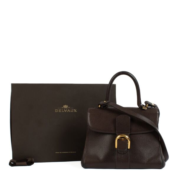 Delvaux Brown Leather Brillant MM Bag