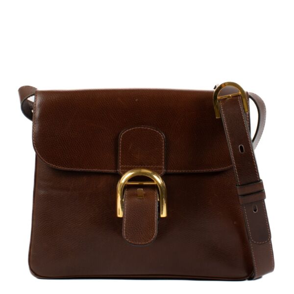 Shop safe online at Labellov in Antwerp, Brussels and Knokke this 100% authentic second hand Delvaux Brown Festival Bag