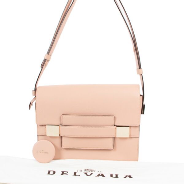 Delvaux Madame PM Nude Leather Crossbody 