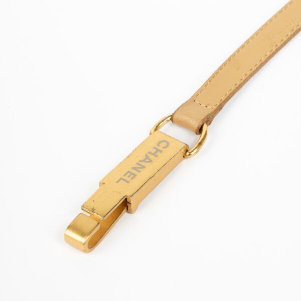 Chanel Beige 00A Leather Slim Belt - Size 85