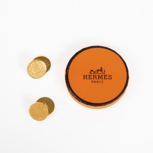 Hermès Gold Clou de Selle Cufflinks