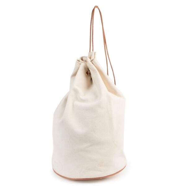 Hermès Beige Canvas Polochon Mimile Shoulder Bag