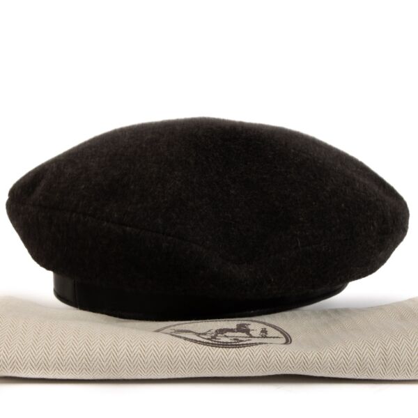Hermès Grey Cashmere Beret Hat