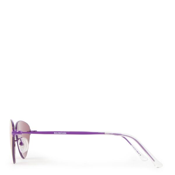 Balenciaga Purple Invisible Cat-Eye Mirrored Sunglasses