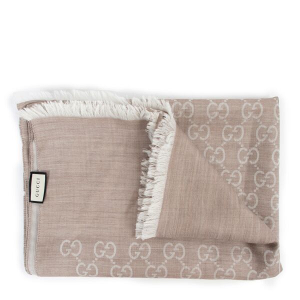 Gucci Beige Wool & Silk Scarf