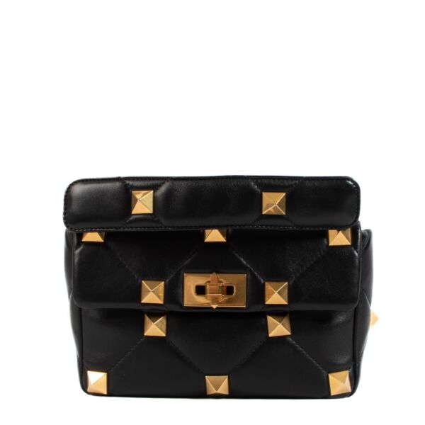 Valentino Garavani Black Medium Roman Stud Bag