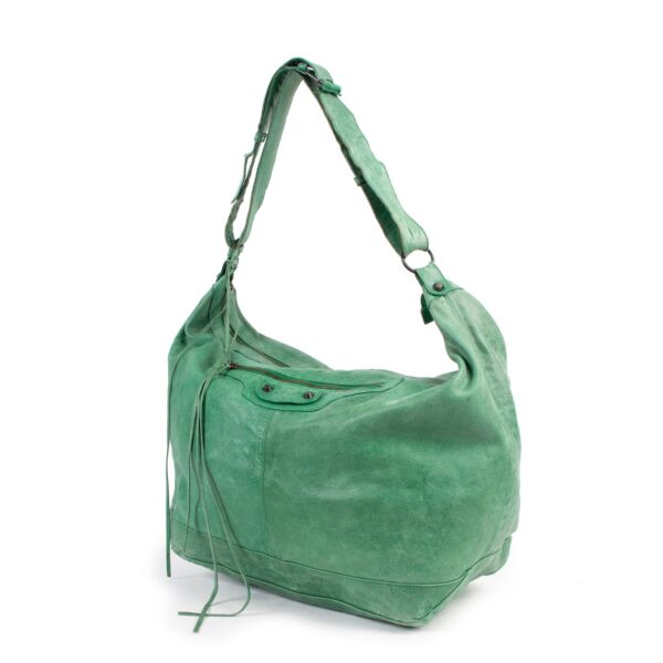 Balenciaga Vert Thyme Lambskin Courier Bag