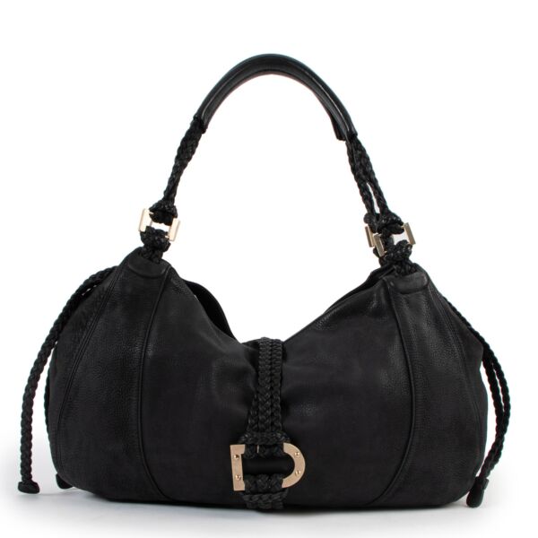 Delvaux Black Nubuck Eugene GM Bag