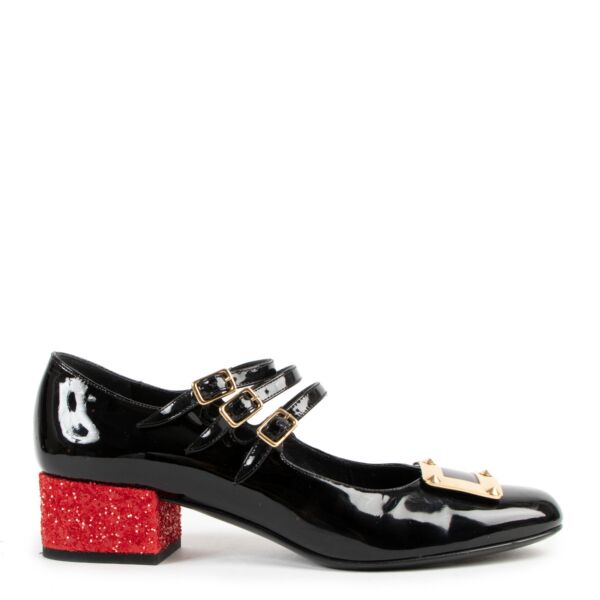 Saint Laurent Black Mary Jane Triple Strap Heels for the best price at Labellov secondhand