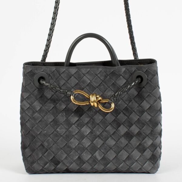 shop 100% authentic second hand Bottega Veneta Graphite Suede Small Andiamo Bag on Labellov.com