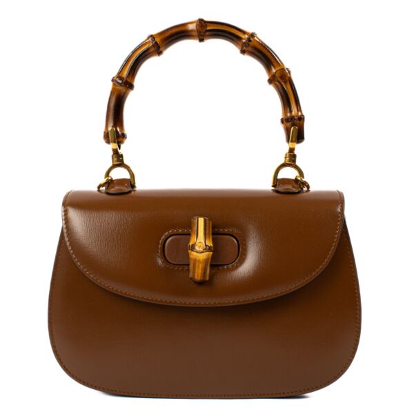 Gucci Brown Leather Bamboo 1947 Small Bag