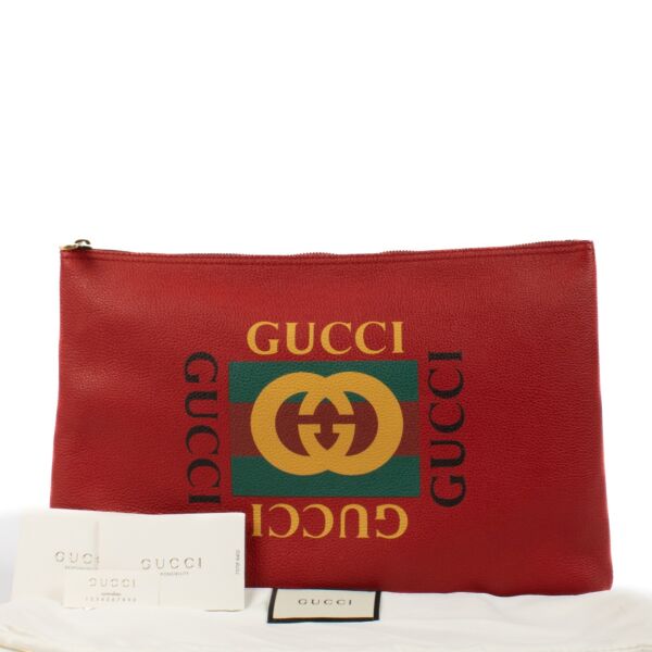 Gucci Red Logo Portfolio Sleeve