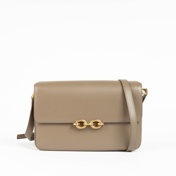 Shop this 100% authentic Saint Laurent Taupe Lambskin Maillon Bag at Labellov.com