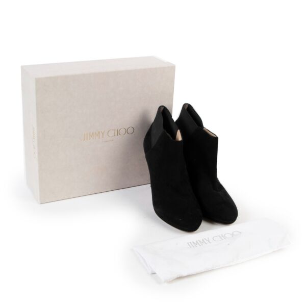 Jimmy Choo Talula 100 Black Suede Booties - Size 41