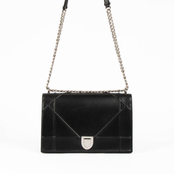 Authentic pre-loved Christian Dior Black Large Diorama Shoulder Bag on Labellov.com
