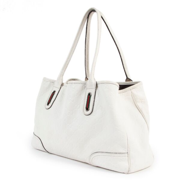 Gucci Guccissima White Leather Tote Bag