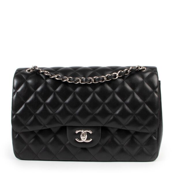 shop online 100% authentic second hand Chanel Black Jumbo Classic Flap Bag at Labellov