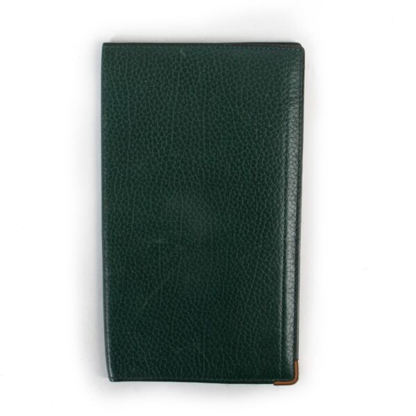 Shop authentic second hand Delvaux Green Leather Checkbook Wallet at Labellov
