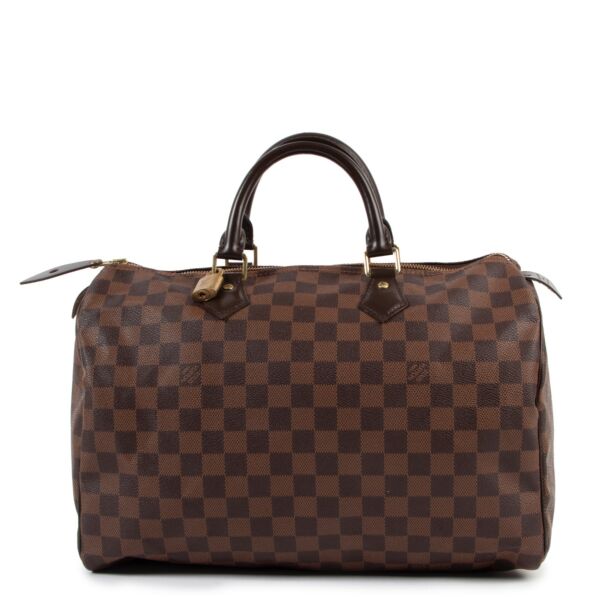 Buy an authentic second hand Louis Vuitton Sac Speedy 35 Damier Ebène at Labellov