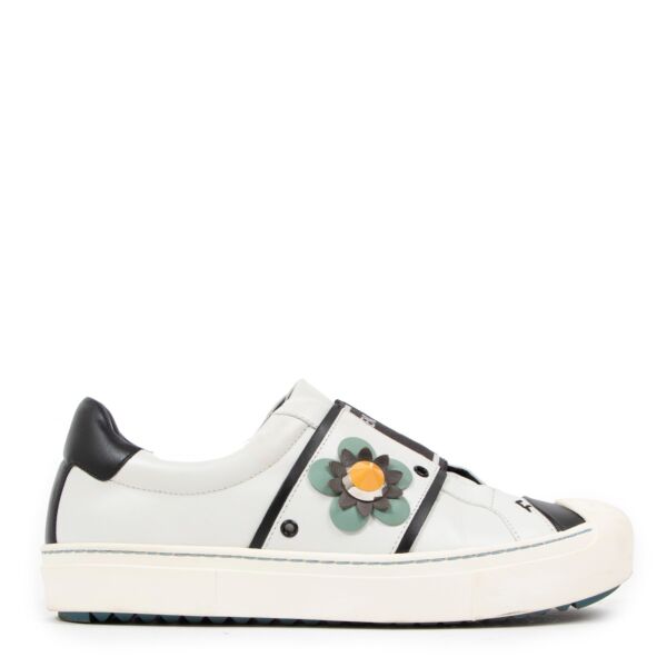 Fendi Flowerland White Leather Sneakers