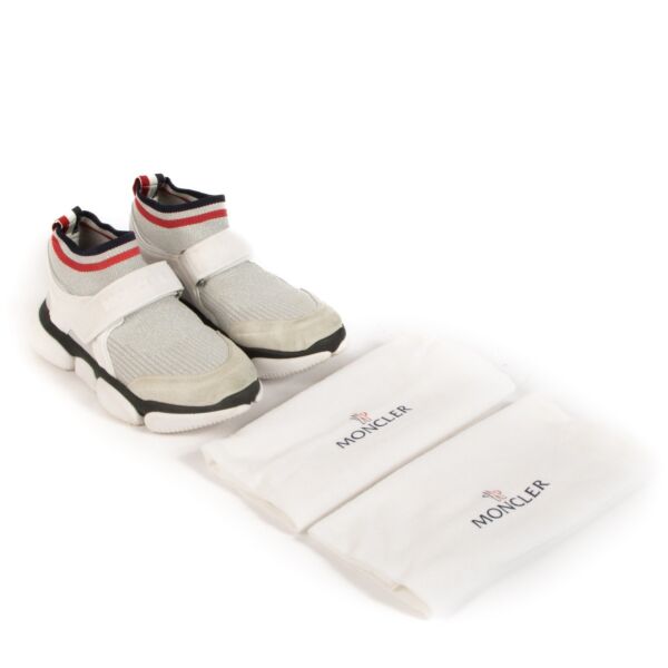 Moncler White Stretch-Knit Baktha Sneakers - Size 39