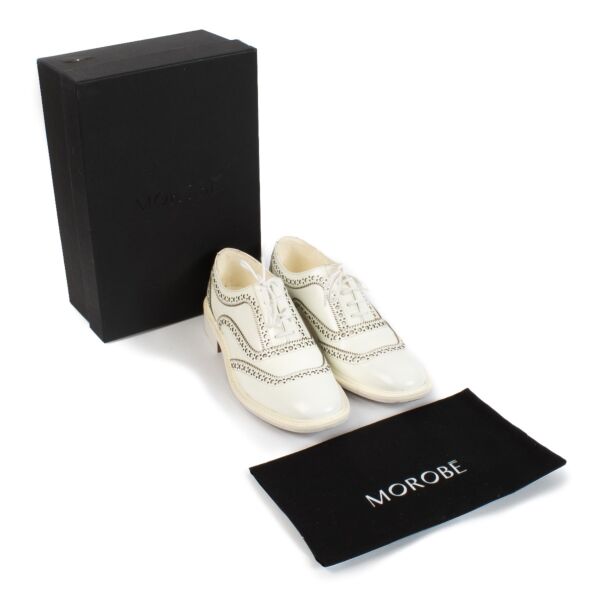 Morobé White Brogue Genevieves Flats - Size 39