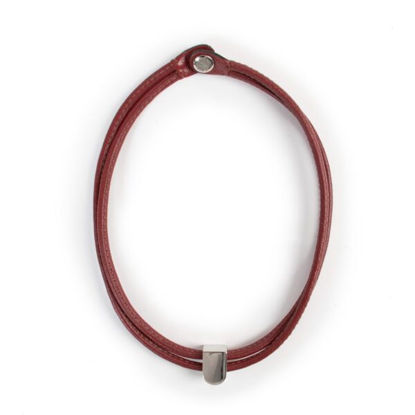 Delvaux Burgundy Bloc Necklace