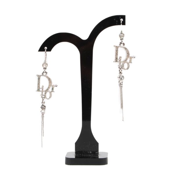 Buy an authentic pair of second hand Dior Ultradior Faux Pearl Gold Half Hoop Earrings at Labellov