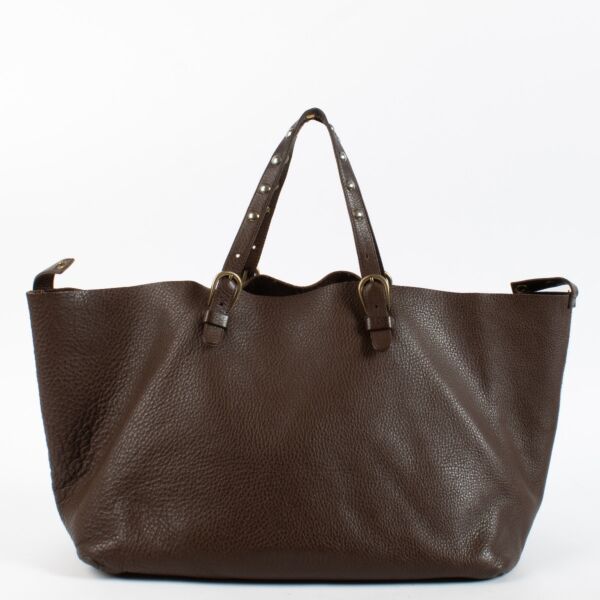 Authentic Preloved Miu Miu Brown Studded Tote Bag on Labellov.com