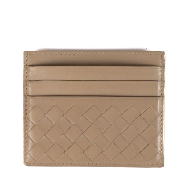 Bottega Veneta Beige Intrecciato Card Holder