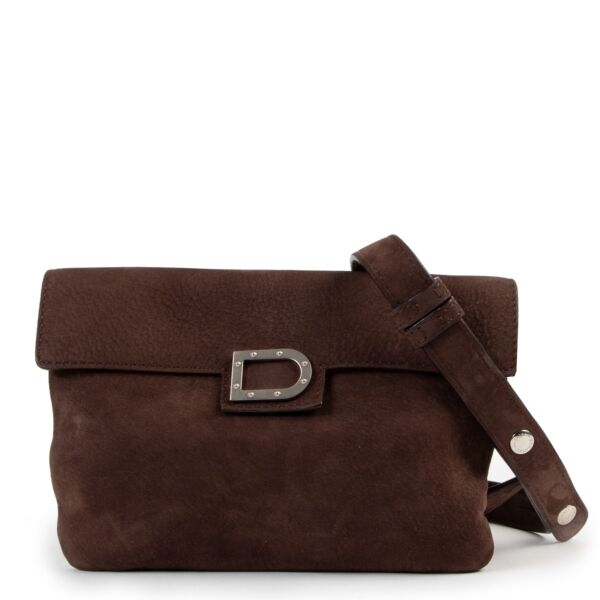 Shop safe online Delvaux brown belt bag, Delvaux brown belt back in good condition, Preloved Delvaux belt bag in good condition. 
