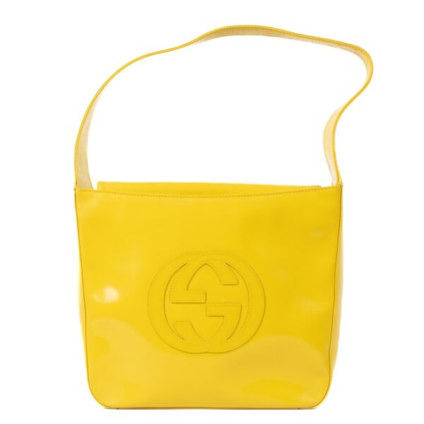 Shop 100% authentic Gucci Yellow Brushed Leather Vintage Shoulder bag at Labellov.com. 