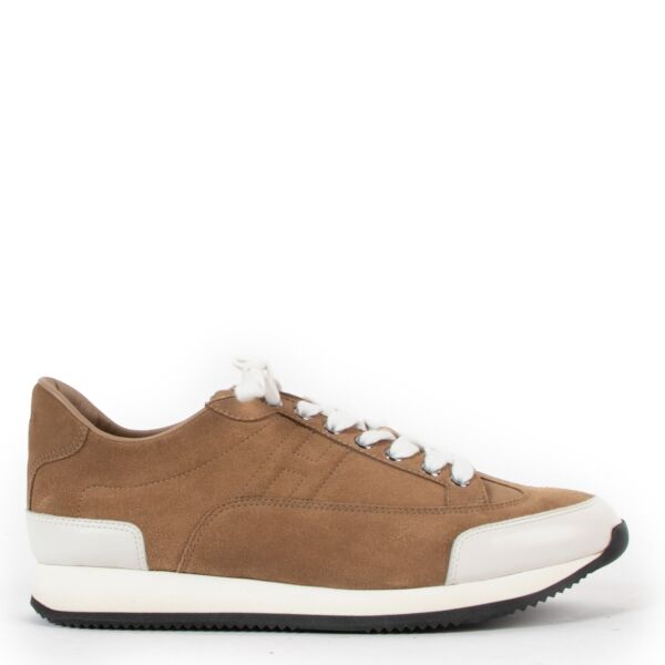 Hermès Beige Suede Goal Sneakers