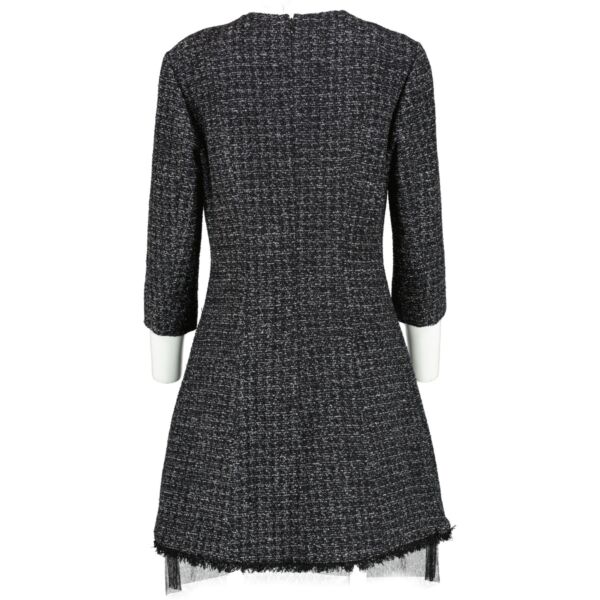 Christian Dior Black Tweed Dress - Size 38 